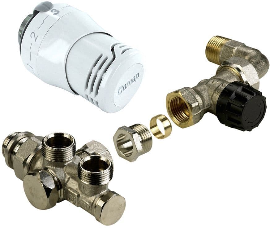 COMBINAISON THERMOSTATIQUE MONOTUBE MUR+COUDE 1/2"-M22 vue 1