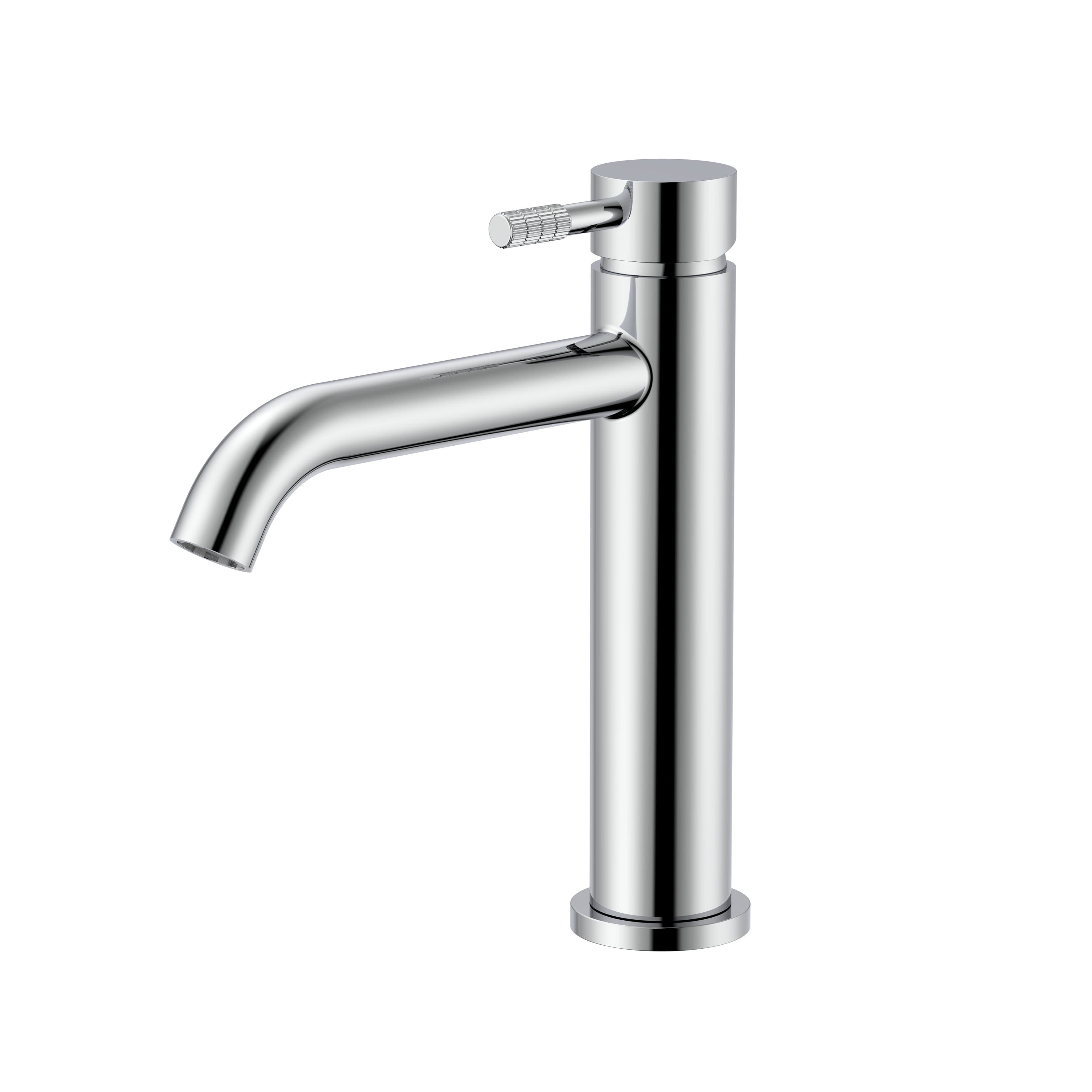 STRIA MITIGEUR LAVABO – DÉMARRAGE À FROID – POIGNÉE AVEC STRUCTURE STRIÉE RAFFINÉE – SANS BONDE – CHROME vue 1