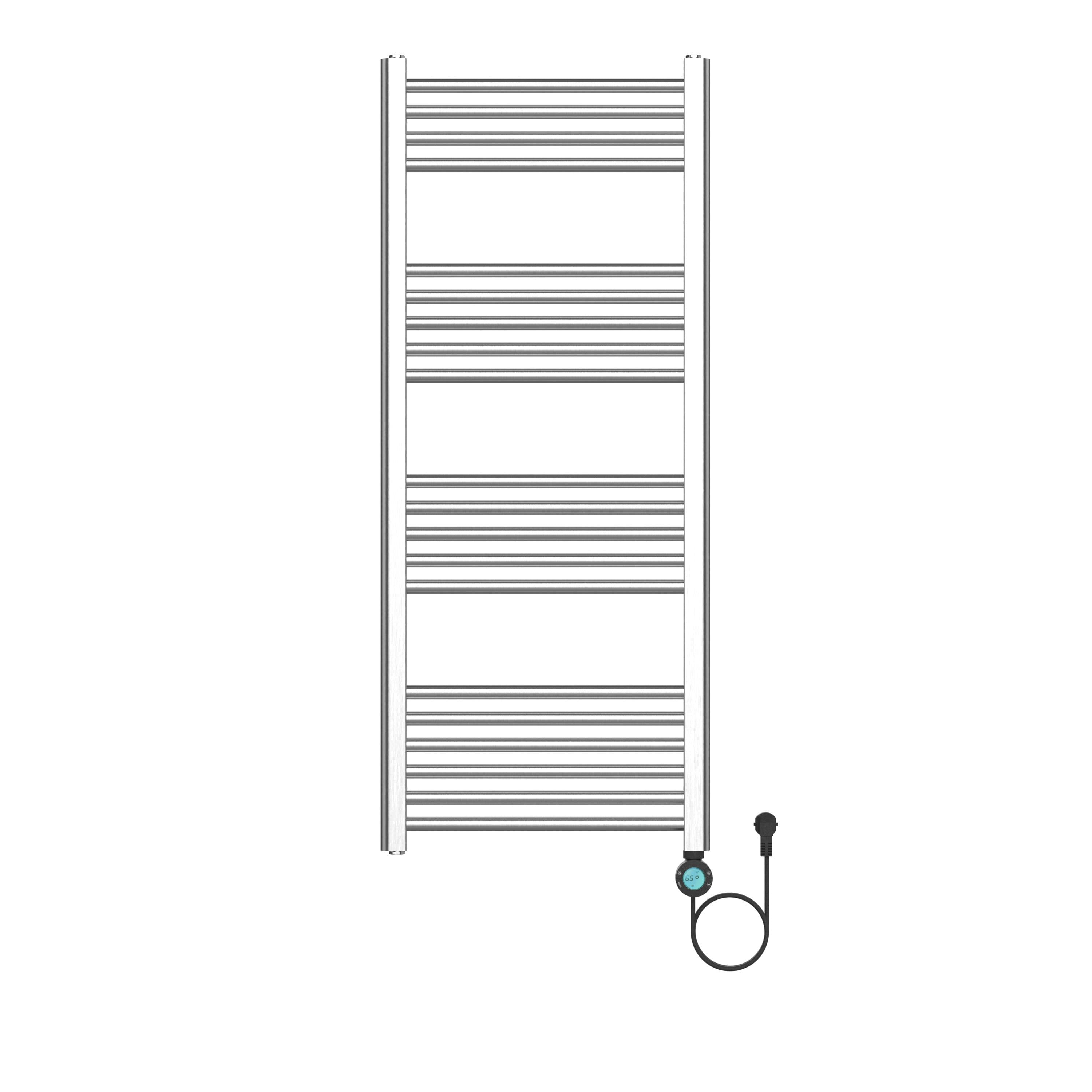 BELRAD SÈCHE-SERVIETTES ÉLECTRIQUE – AVEC THERMOSTAT NUMÉRIQUE PROGRAMMABLE – SMART WIFI - RACCORD À DROITE – 700W – 1200X500 MM – ACIER INOX BROSSÉ vue 1