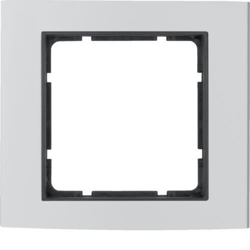 Plaque de recouvrement 1 poste Berker B.3 Alu, Alu / Anthracite vue 1