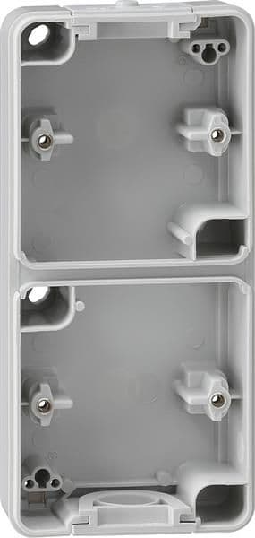 Partie inférieure de boîtier 2 x vertical Gris Sans entrée de câble vue 1