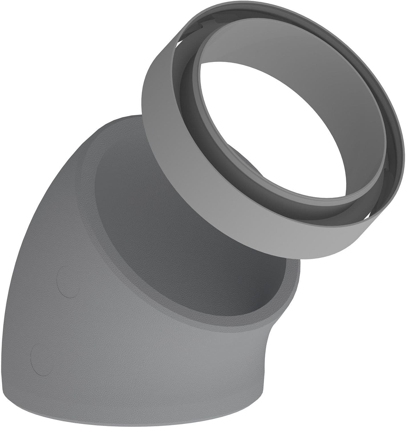 COUDE ISOLE POUR SYSTEME DE VENTILATION RACCORD INCL.160MM 45° vue 1