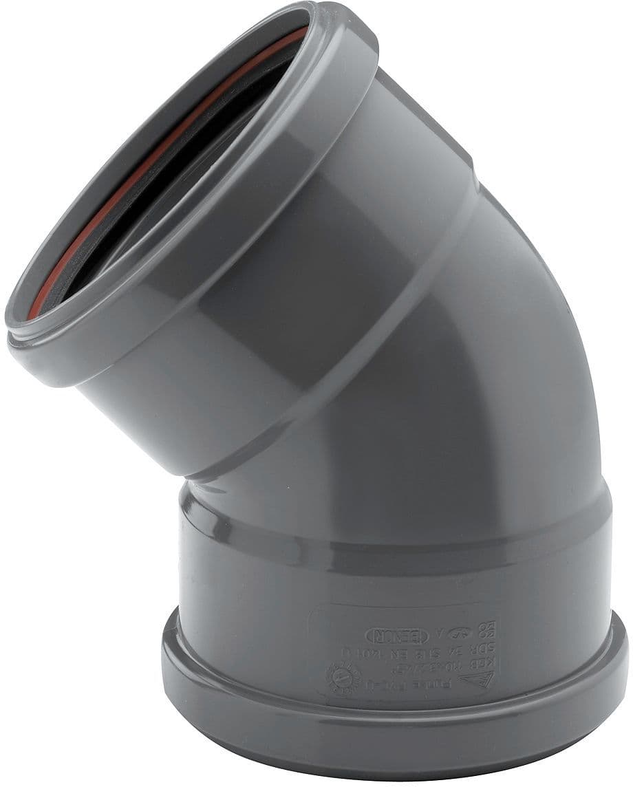 COUDE PVC 45° EGOUT 110MM FF GRIS vue 1