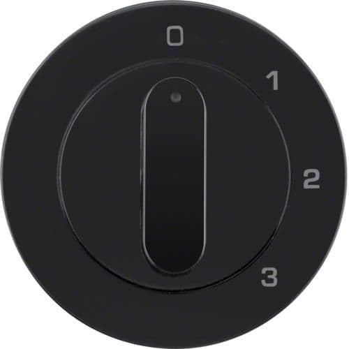 Enjoliveur avec bouton rotatif pour interrupteur 3 paliers avec position 0 R.1 / R.3 Noir, brillan vue 1
