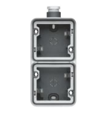 Boîte double verticale Cubyko, Grise, 1 x entrée simple + Pe - M20 vue 1