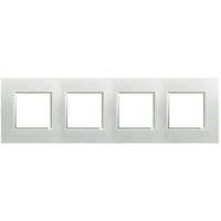 LivingLight - plaque rectangulaire 4 x 2 modules 71mm Argent vue 1