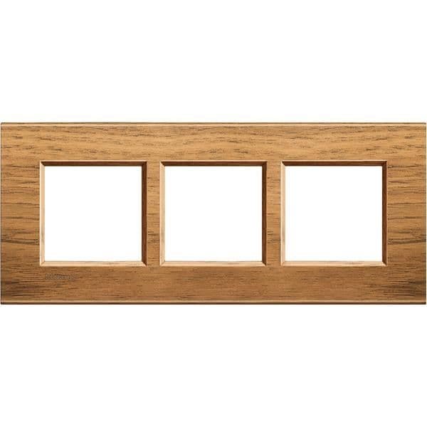 LivingLight - plaque rectangulaire 3 x 2 modules 57mm Noyer national vue 1