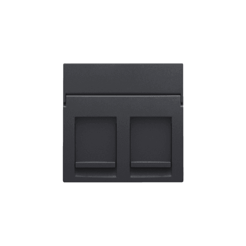 Enjoliveur data 2x RJ, couleur anthracite coated vue 1