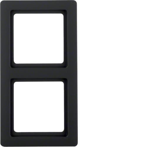 Plaque de recouvrement 2 postes Berker Q.1 Anthracite, Velours vue 1