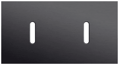 Plaque de recouvrement double, horizontale 71 mm d'entraxe, pour deux fonctions de commutation simple, Niko Rocker alu black brushed vue 1