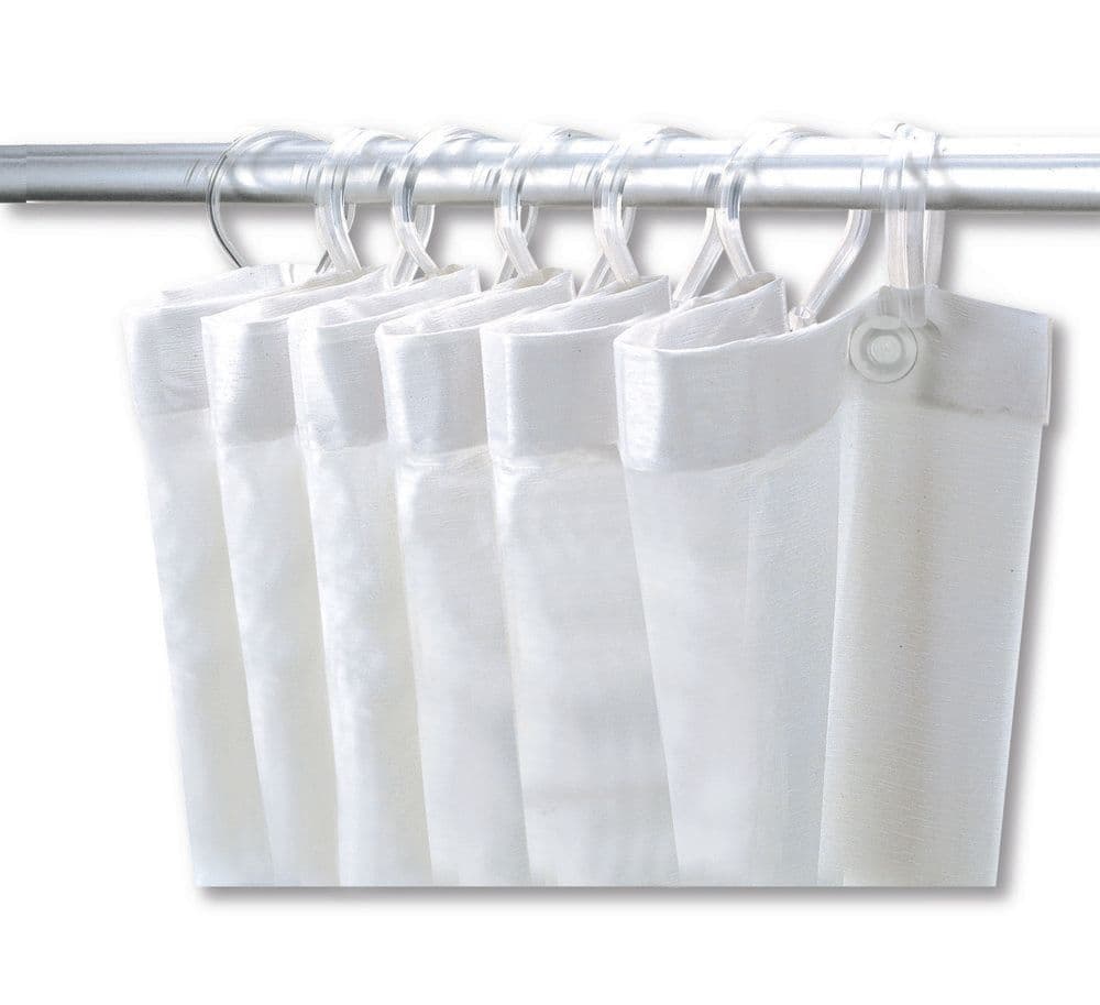 Delabie rideau de douche blanc PVC avec 8 mousquetons plastique 1200mmx2000mm vue 1