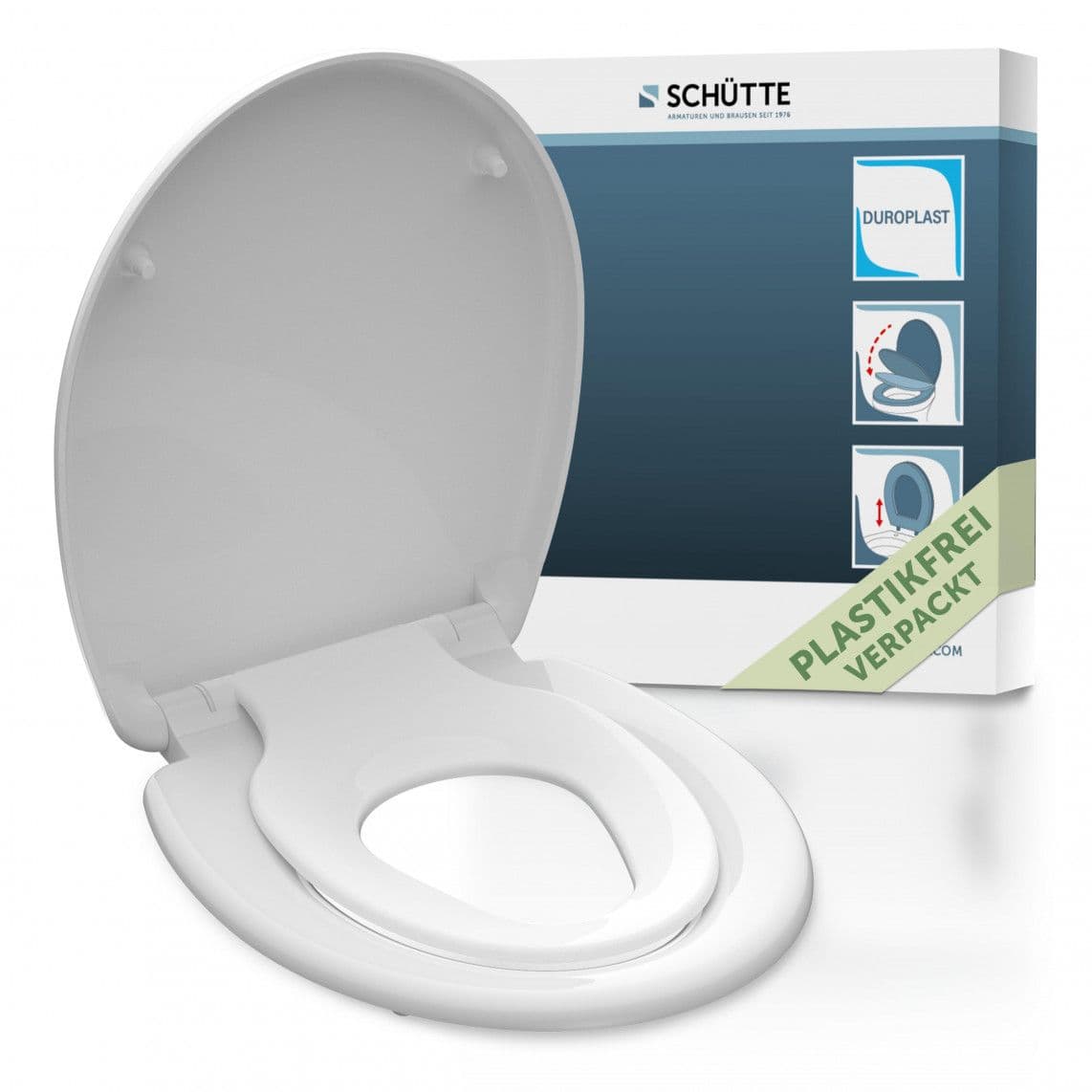 82940 abattant WC en Duroplast FAMILY WHITE, avec frein de chute et déclipsable vue 1