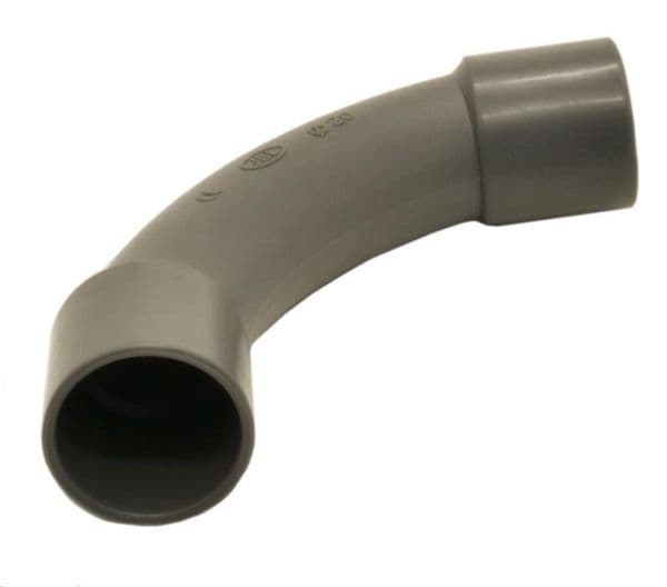 Coude 25mm pour conduite rigide en PVC - Gris Fonçé Ral 7037 vue 1
