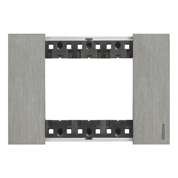LNow plaque 3 modules Acier pour support référence K4703 vue 1