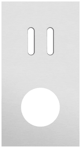 Plaque de recouvrement double, verticale 71 mm d'entraxe, pour une fonction de commutation double et une fonction de prise de courant, Niko Rocker alu grey brushed vue 1