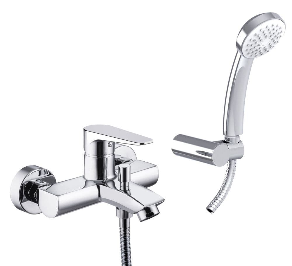 GO VM Valencia mitigeur bain/douche set avec douchette et flexible chrome vue 1