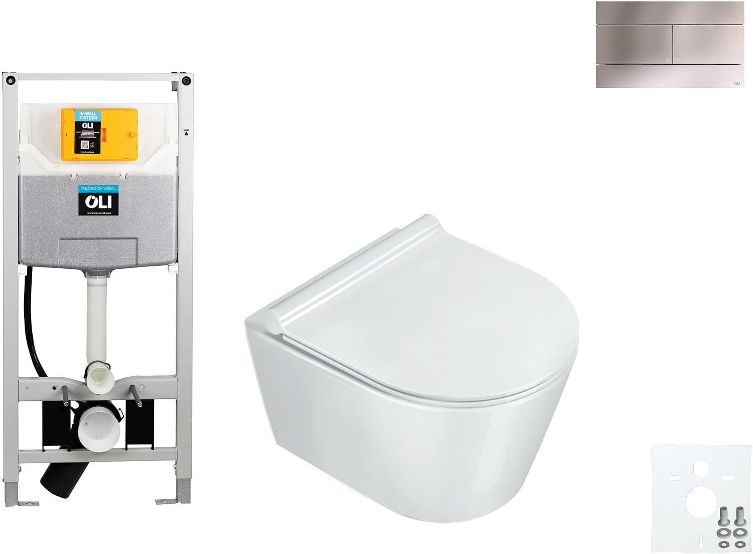 WALLFIX OLI WC SUSPENDU ZERO 46 CATALANO SLIM INOX vue 1
