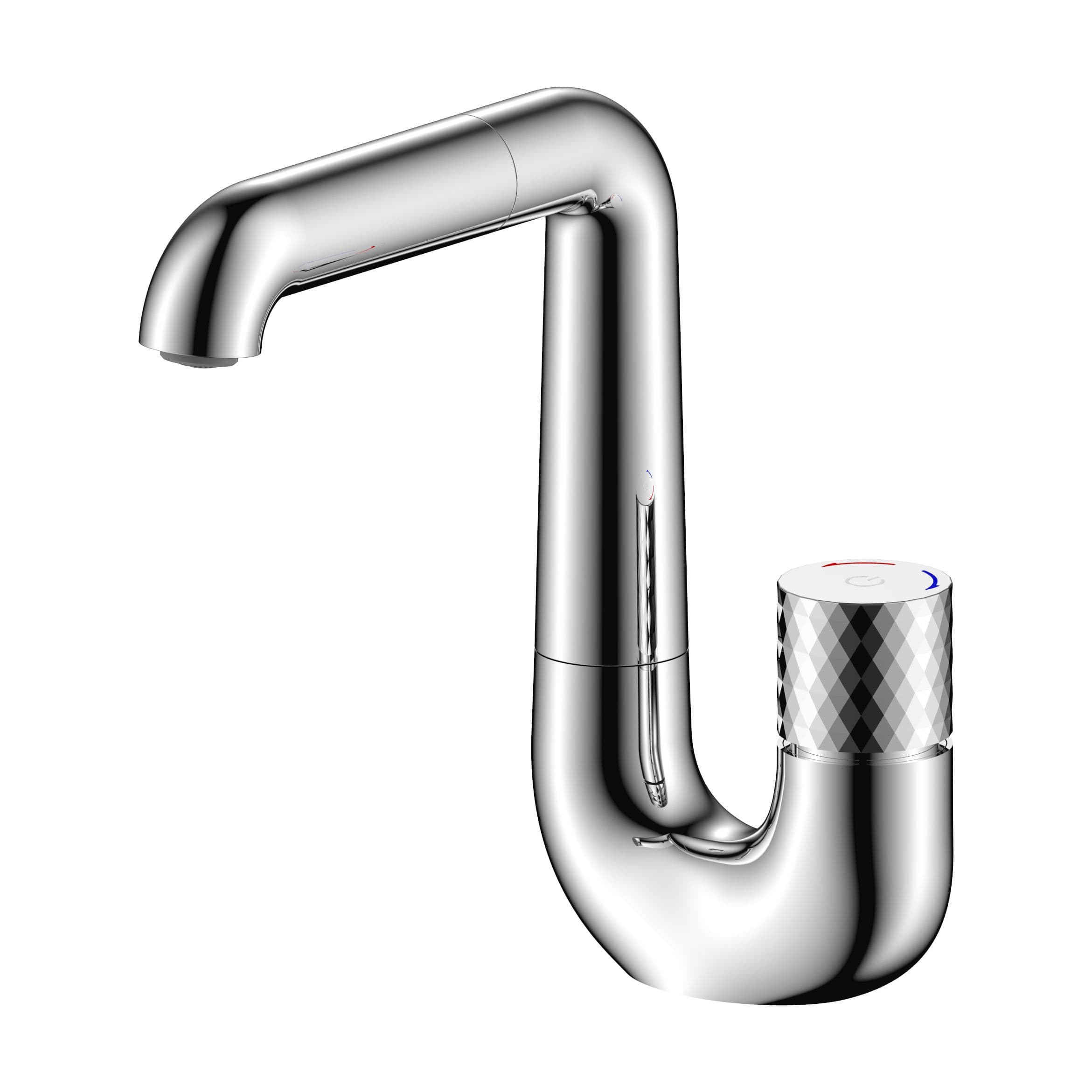 ALONI FLOW MITIGEUR DE LAVABO - BOUTON POUSSOIR - BEC PIVOTABLE - CHROME vue 1