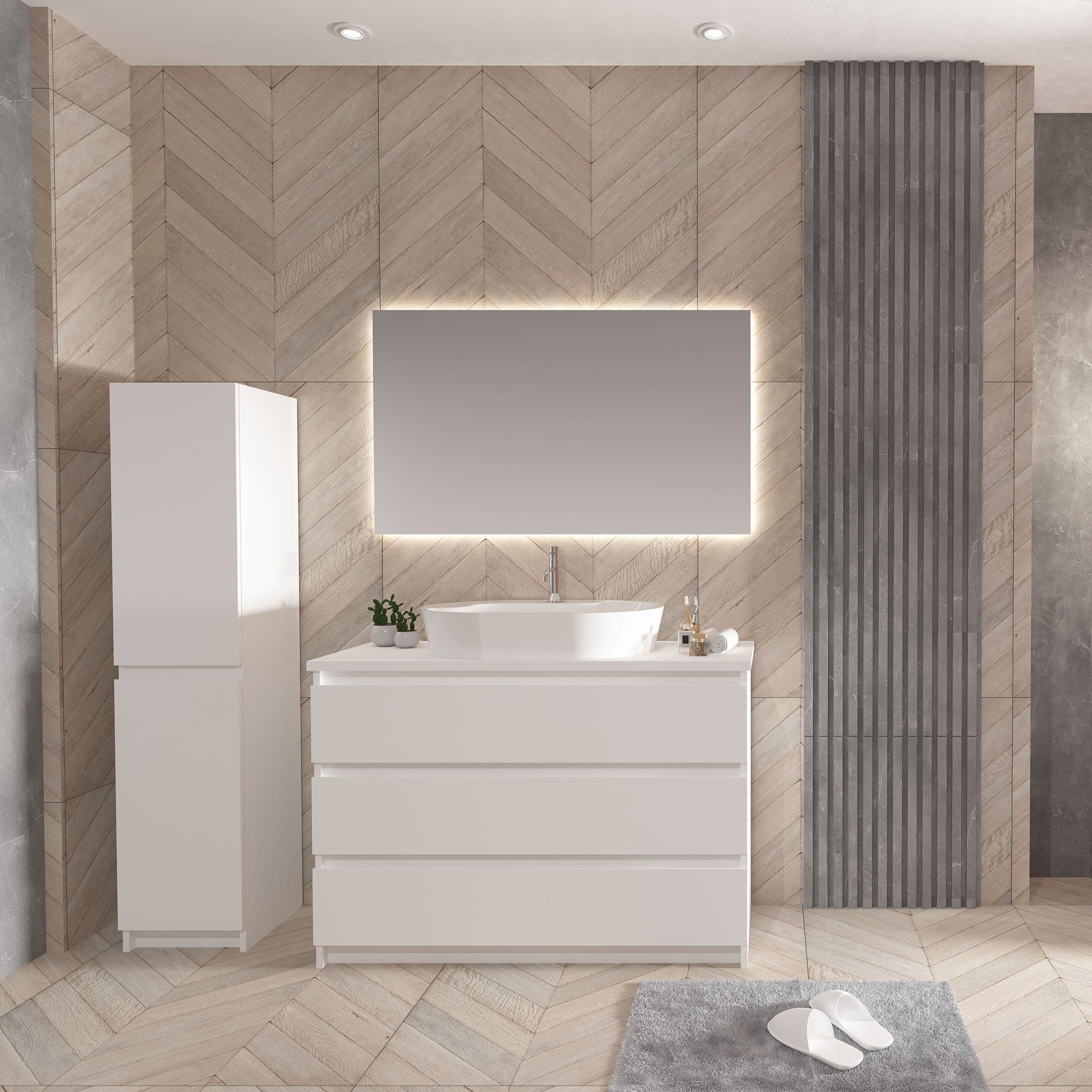 JUPITER MEUBLE SOUS-PLAN (120CM) - BLANC MAT vue 1