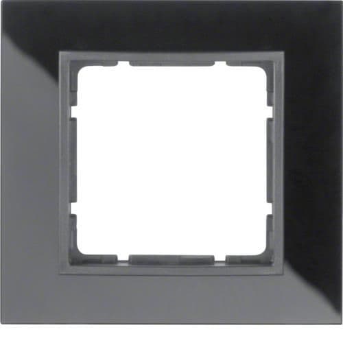 Plaque de recouvrement 1 poste Berker B.7 Verre, Noir vue 1