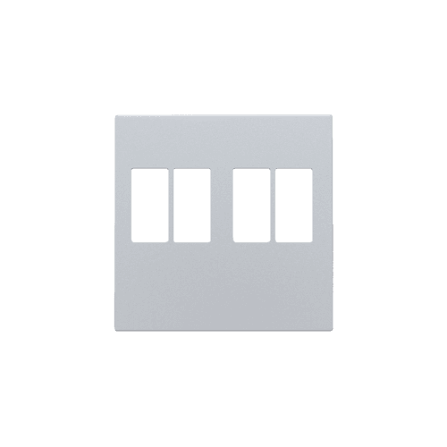 Set de finition pour prise double pour haut-parleur, couleur sterling coated vue 1