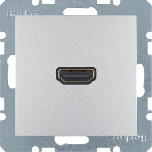 Prise Hdmi Berker S.1 / B.3 / B.7 Alu, mat vue 1