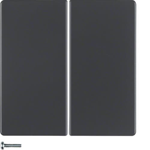 Touche pour variateur électronique universel double Berker Q.1 / Q.3 Anthracite Velours vue 1