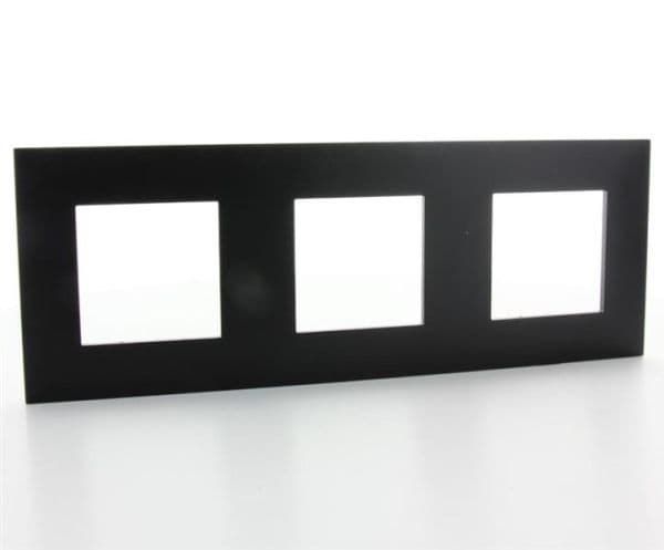 Valena plaque 3 postes horizontal - vertical entraxe 71mm Noir Cuivre vue 1