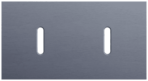 Plaque de recouvrement double, horizontale 71 mm d'entraxe, pour deux fonctions de commutation simple, Niko Rocker alu blue grey brushed vue 1