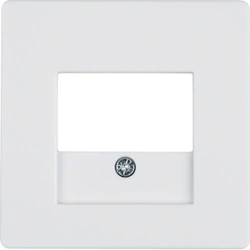 Enjoliveur pour prise informatique et connexions haut - parleurs Berker Q.1 / Q.3 Blanc polaire, vel vue 1