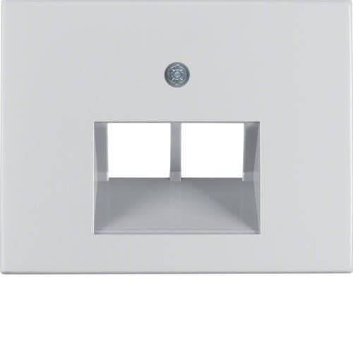 Enjoliveur pour prise informatique double Berker K.5 Alu vue 1