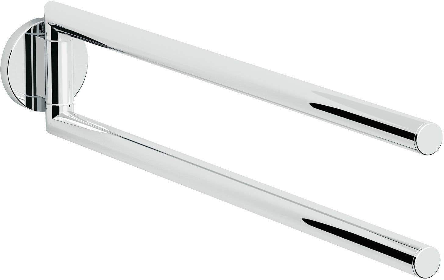 SECHE-SERVIETTE 2 BARRES MOBILES HOLD O(N) 40CM CHROME vue 1