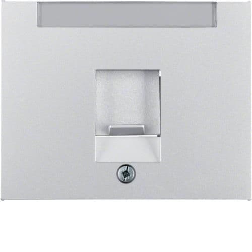 Enjoliveur avec 1 volet antipoussière et porte - étiquette Berker K.5 Alu vue 1