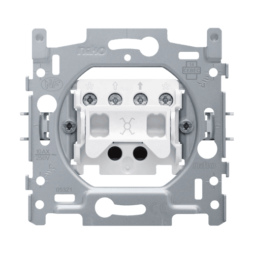 Socle pour un interrupteur permutateur ou un interrupteur à tirette permutateur, 10 A, bornes à vis vue 1
