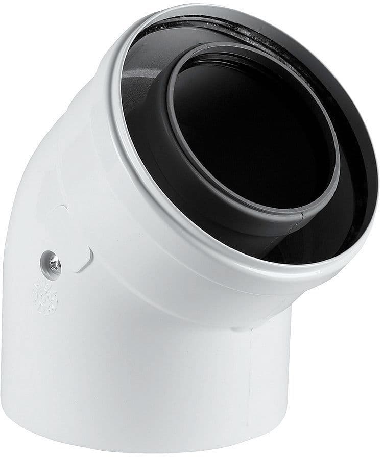 UNIFLOW COUDE CONCENTRIQUE 60/100MM 45° ALU/PP vue 1