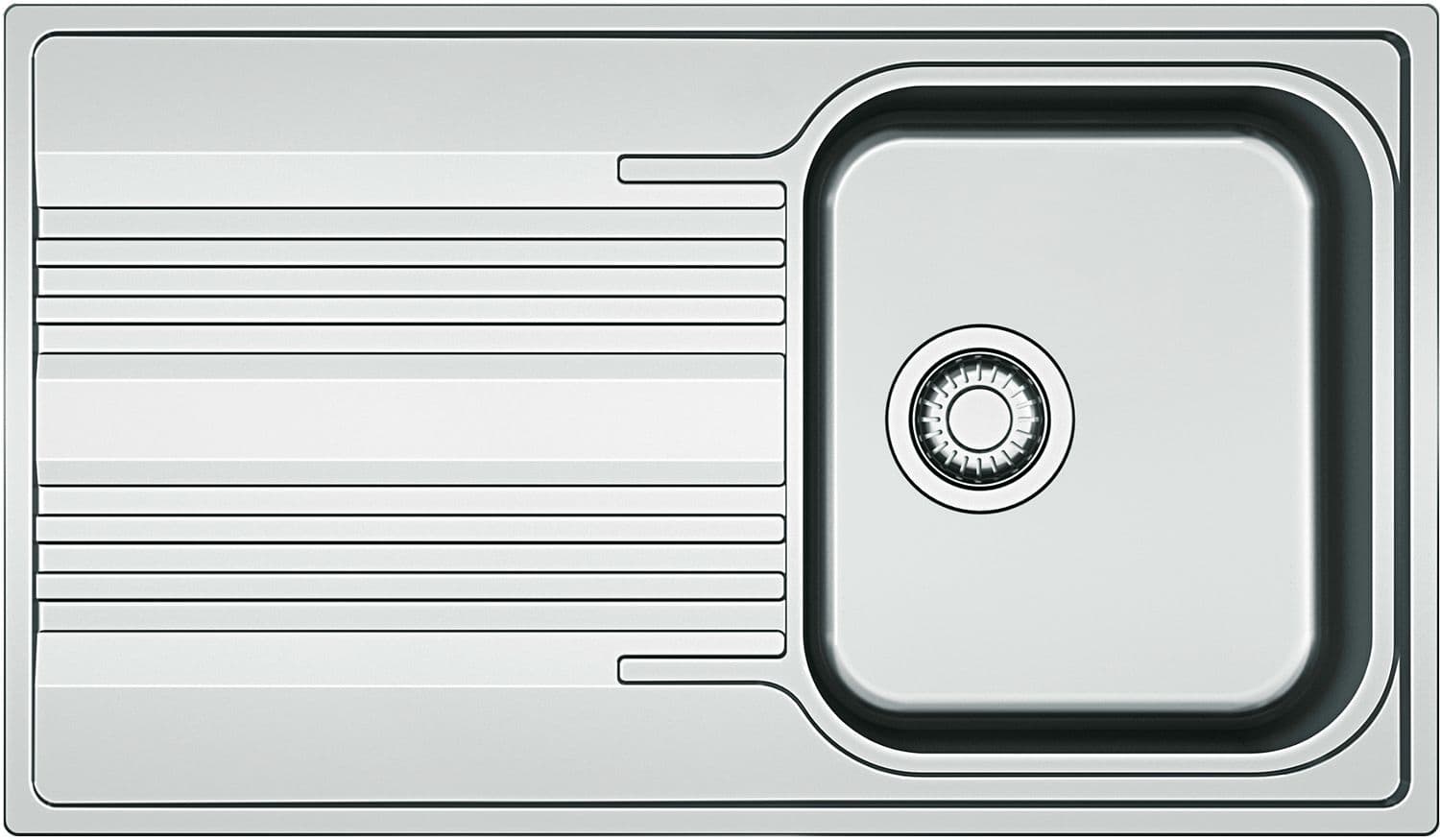 EVIER ENCASTRE SMART FRANKE 1BAC+EGOUTTOIR 86X50 INCLUS SET EVACUATION AVEC SIPFON vue 1