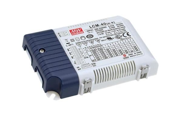 Led driver 40W alim. en courant constant sortie 0.35A / 0.5A / 0.6A / 0.7A / 0.9A dimmable 0-10Vdc vue 1