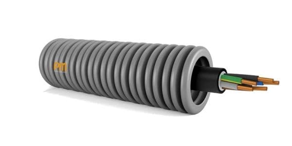 Tube précâblé exvb 5G1.5 noir diamètre 20mm en rouleau de 100m classe CPR: ECA vue 1