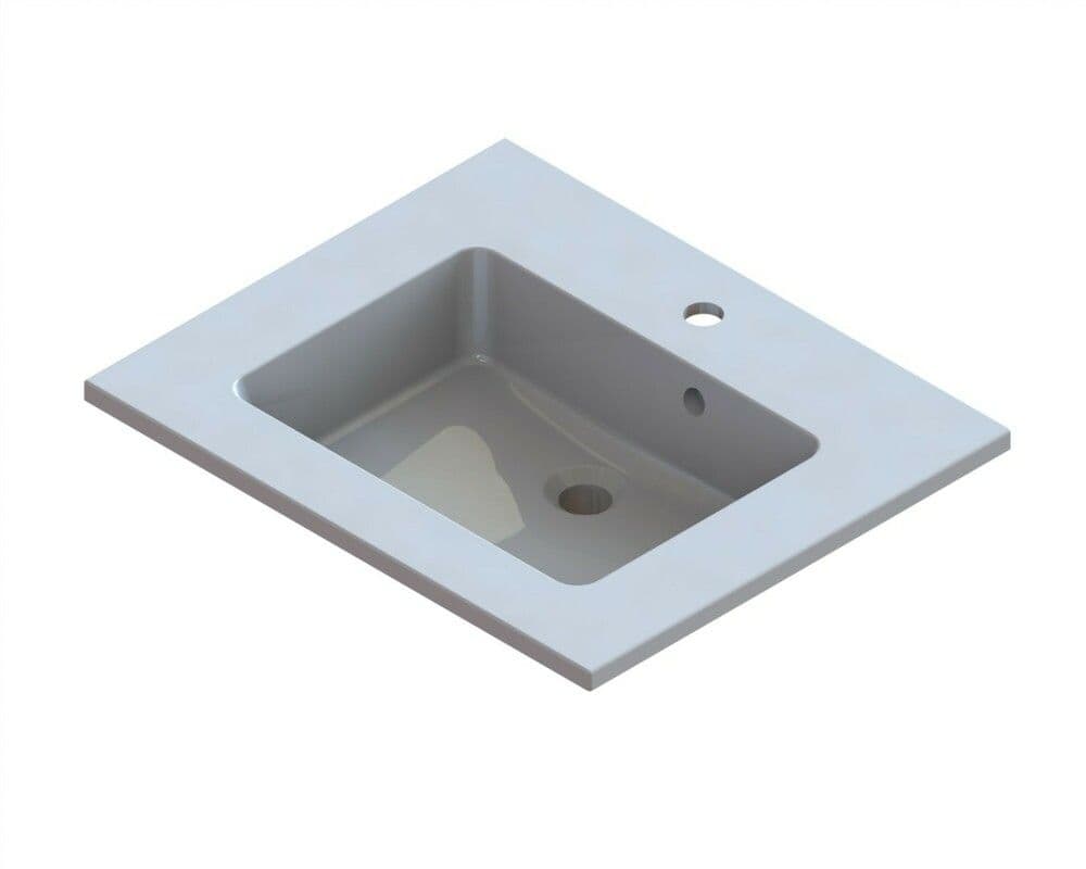 intro Taz tablette intégrée marbre minéral avec 1lavabo 600x500mm blanc vue 1