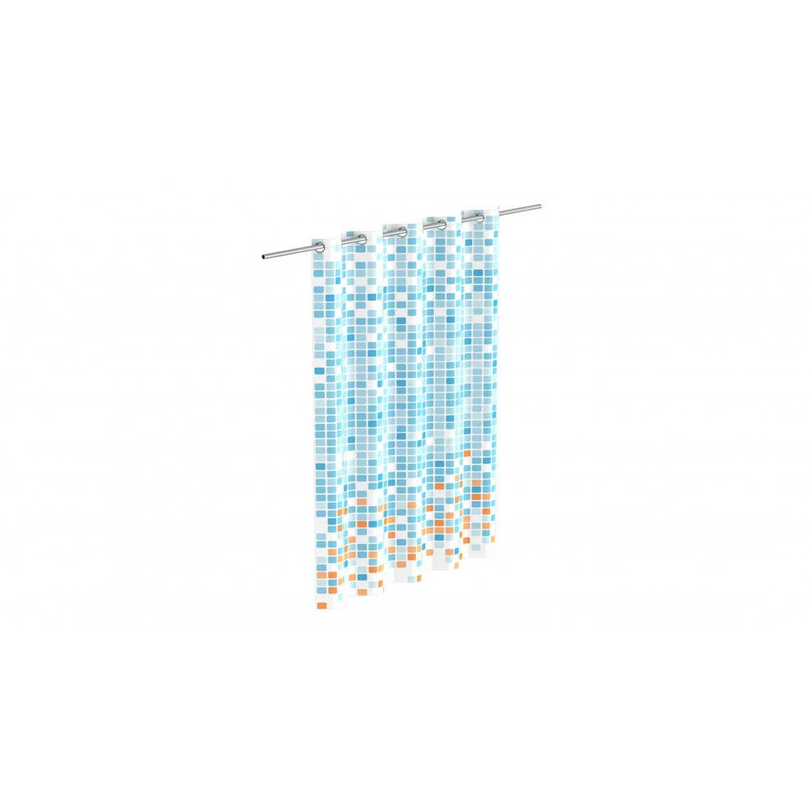 BA0402 rideau de douche, mosaïque bleu/orange vue 1