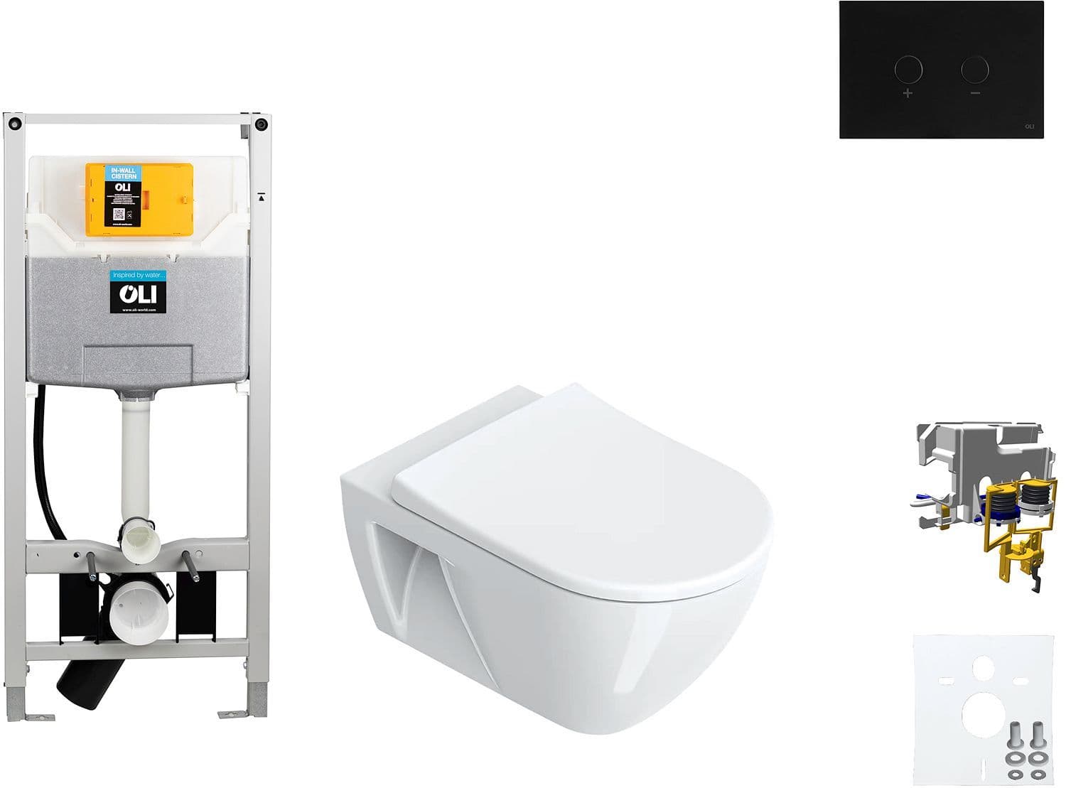 WALLFIX OLI WC SUSPENDU SFERA ECO CATALANO HEAVY SEAT BLINK NOIR vue 1