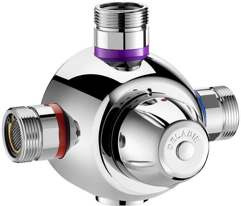 THERMOSTAT PREMIX CONFORT DELABIE M3/4" 55L/MIN CHROME vue 1
