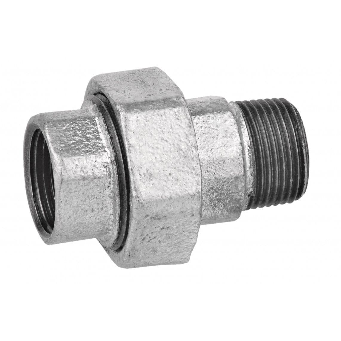 989833055 FM raccord à visser, galvanisé, 1" F x 1" M, à joint plat, (331) vue 1
