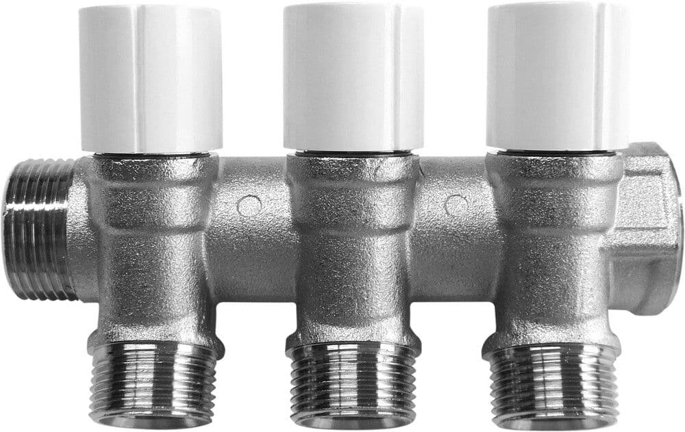 SYSTEMPEX collecteur 3/4MF robinet clic bleu-rouge D16 M22 3circuits vue 1