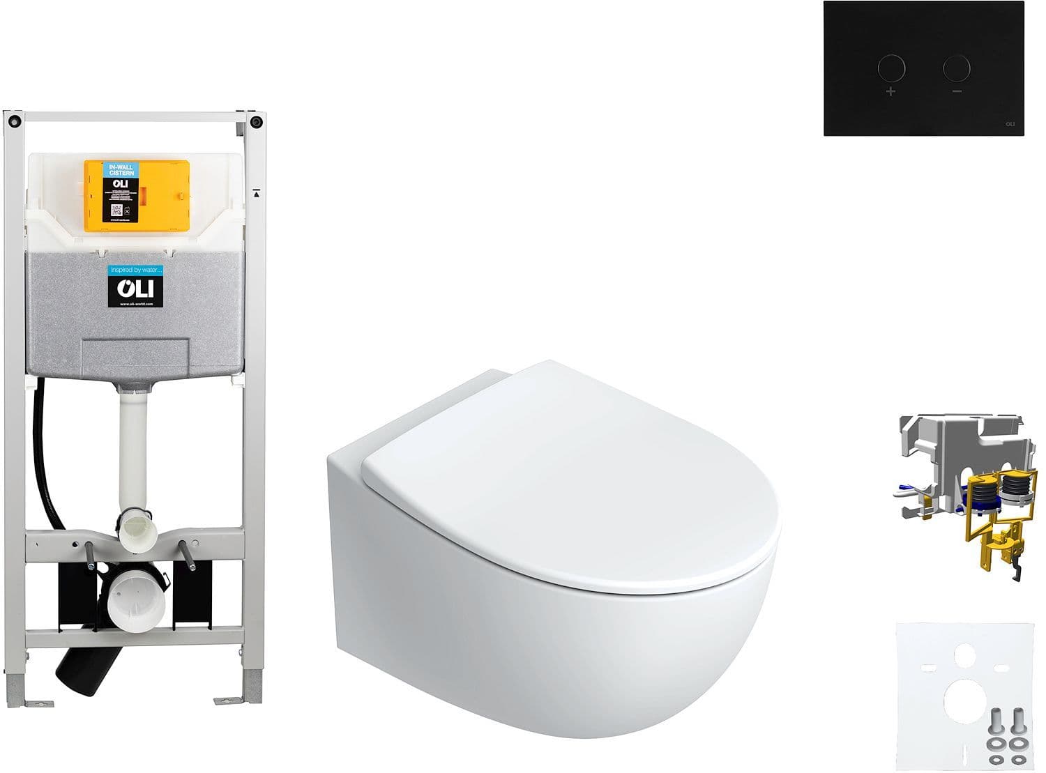 WALLFIX OLI WC SUSPENDU ITALY CATALANO BLINK NOIR vue 1