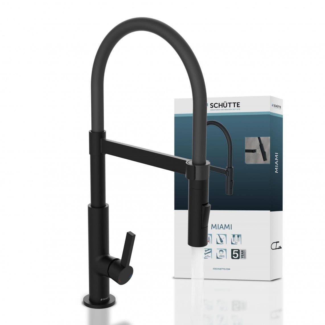 79147 MIAMI Mitigeur évier, noir mat, avec flexible soft-touch vue 1