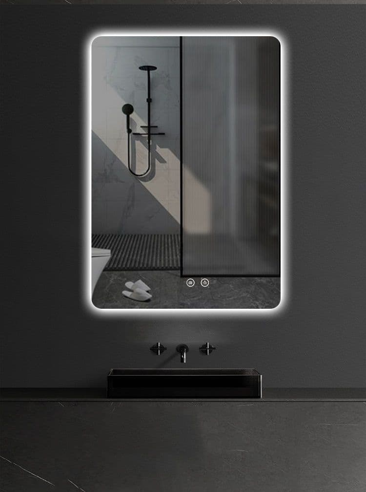 ALONI QUEEN MIROIR - AVEC ÉCLAIRAGE LED - RECTANGULAIRE - SANS CADRE - AVEC CHAUFFAGE - TEMPÉRATURE DE COULEUR LED 3500-6500K - 60X80CM vue 1