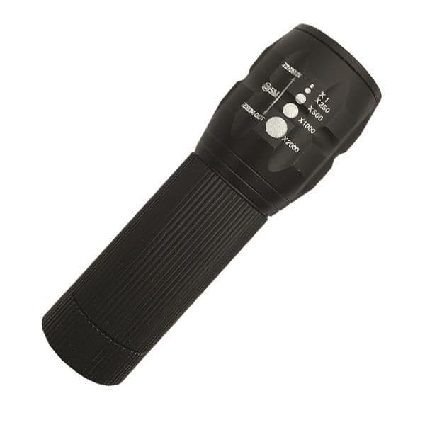 Lampe torche 3W Aluminium zoom in & out vue 1