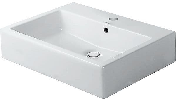LAVABO VERO DURAVIT 50CM + PLAGE ROBINET + TROU ROBINET BLANC vue 1