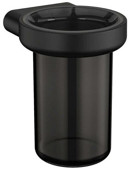 PORTE-VERRE AVEC GOBELET ARCHITECT S+ COSMIC NOIR MAT/VERRE NOIR vue 1